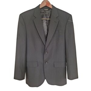 Jos. A. Bank Men's Black w Gray Pinstripe 100% Wool Blazer Sport Coat Size 38R
